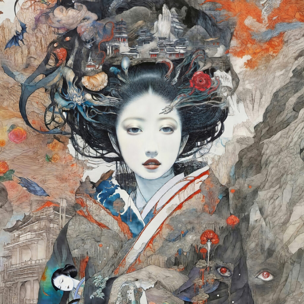 An Enigmatic Oiran in a Mystical Realm